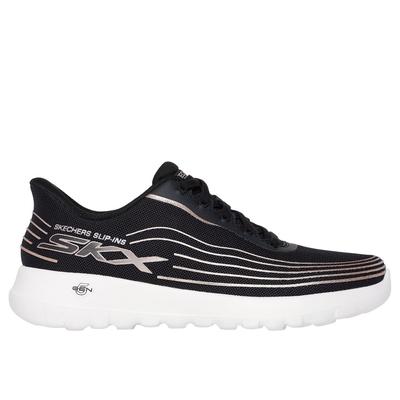 Skechers Women's Slip-ins: GO WALK Joy - Pandora Sneaker | Size 7.0 | Black/Rose Gold | Textile/Synthetic | Vegan | Machine Washable