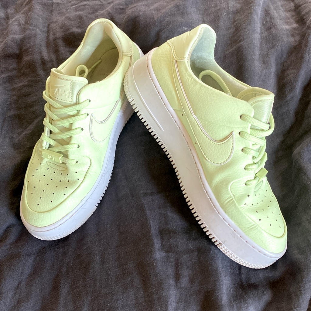 Nike Shoes | Air Force1 Lime Nike Tennis Shoe | Color: Green | Size: 8
