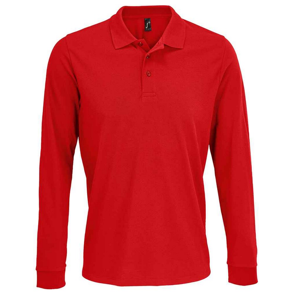 SOLS Unisex Adult Prime Pique Langarm-Poloshirt (Rot) Image
