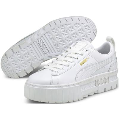 Sneaker PUMA "Mayze Classic Wns", Gr. 40, weiß (puma weiß), Leder, Synthetik, unifarben, sportlich, Schuhe