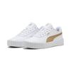 Sneaker PUMA "Carina 3.0 Aqua Metallics Sneakers Damen", Gr. 36, weiß (weiß light sand gold beige), Obermaterial: Synthetik, Textil; Futter: Textil; Innensohle: Textil; Laufsohle: Gummi, Schuhe