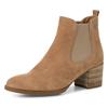 Chelseaboots TAMARIS, Damen, Gr. 40, beige (sand), Veloursleder, modisch, Schuhe, Cowboy Stiefelette, Westernboots mit komfortablem Stretcheinsatz
