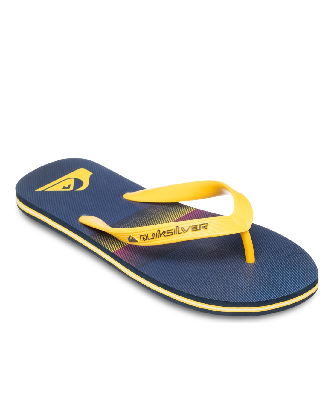 Sandale QUIKSILVER "Molokai Stripe 25", Herren, Gr. 12(45), blau (estate blau connect), Obermaterial:Obermaterial: Synthetikmaterial / Außensohle: Gummi;, Schuhe Sandale