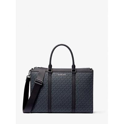 Michael Kors Cooper Signature Logo Briefcase Blue One Size