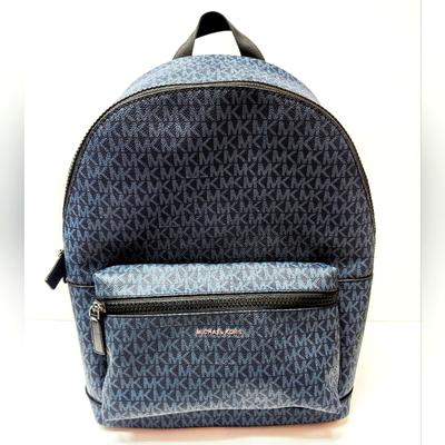 Michael Kors Bags | Michael Kors Cooper Mk Signature Logo Backpack. Like New | Color: Black/Blue | Size: Os