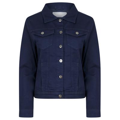 Coats / Jackets Feather Women's Stretch Cotton Denim Jacket in Patriot Blue - Amara Reya / 14 - Tokyo Laundry