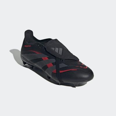 Fußballschuh ADIDAS PERFORMANCE "PREDATOR LEAGUE FOLD-OVER TONGUE FG/MG", Gr. 46, core schwarz, grau four, lucid rot, Synthetik, sportlich, Schuhe, für Rasenplätze Image