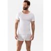 T-Shirt MEY "CASUAL COTTON (K)", Herren, Gr. L, weiß, Feinripp, Obermaterial: 100% Baumwolle, unifarben, casual, körpernah hüftlang, Rundhals, Kurzarm, Shirts, Elastischer Halsabschluss