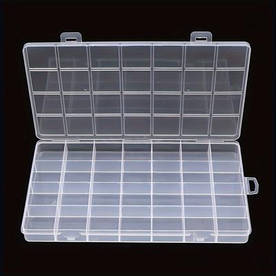 TEMU 28-compartment Clear Plastic Jewelry Organizer - Earrings, Rings, Necklaces & Bracelets | Contemporary Style With Fabric Interior, Contemporary Style Image
