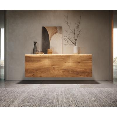 DELIFE Sideboard New Live-Edge 145 cm Eiche Natur 3 Türen schwebend, Sideboards, Baumkantenmöbel, Massivholzmöbel, Massivholz Image