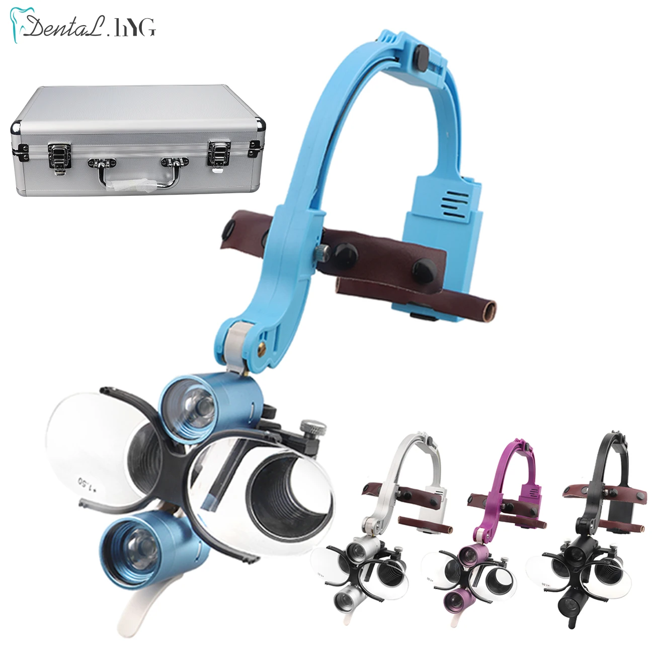 Dental LED Scheinwerfer Fernglas Lupen Deasin 2,5X/3,5X Stirnband Einstellbar 5W Zahnarzt Chirurgische Scheinwerfer Zahnmedizin Lupe EU/US Image