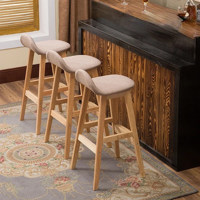 Nordic Massivholz Bar Stuhl Amerikanischen Haushalt Hohe Hocker Café Kreative Moderne Einfache Rückenlehne Barhocker für Küche