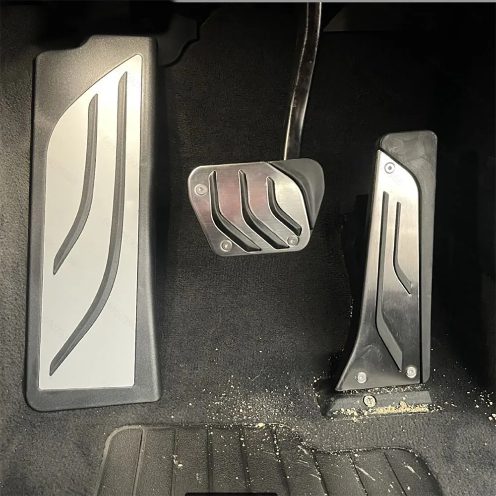 Für BMW 3er G20 G21 330i 330e 430i 440i 2019-2023 LHD Gasbremse Fußpedal Abdeckkappe Fußstützenpolster Zier-Set ohne Bohrer Stahl Image