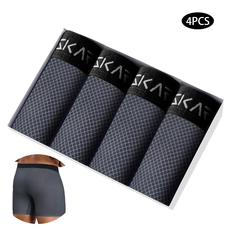 4 stücke Marke Schlüpfer der Männer Neue Mann Boxer Shorts Polyester Männlichen Slip Unterhose Sexy Herren Unterwäsche Geschenk Image