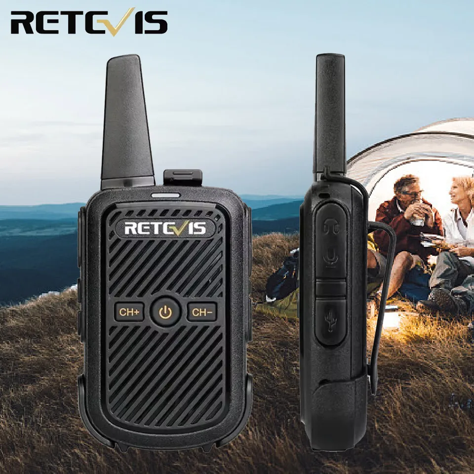 Retevis RT15 Mini-Walkie-Talkie, tragbares Zwei-Wege-Radio, kleiner Kommunikator für die Hoteljagd – wählen Sie 1 oder 3-teiliges Set Image