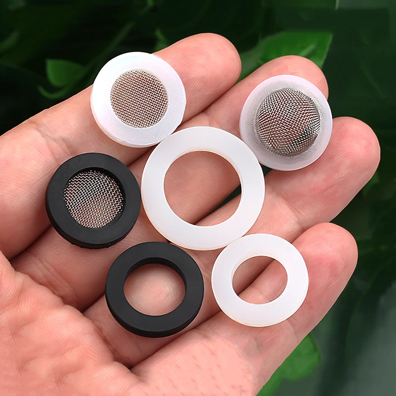 Bianco Nero 1/2 "3/4" 1 "Anello di Gomma Silicone PTFE Guarnizione Piatta Anello di Tenuta per Ugello Doccia Tubo Flessibile Soffietto Tubo Rondella Anello