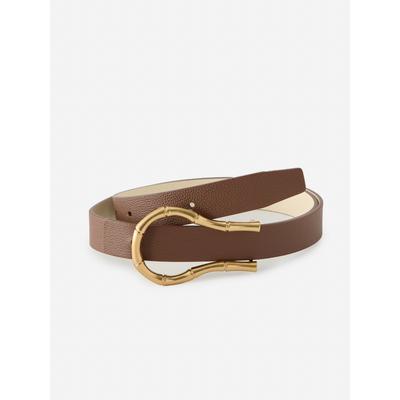 J.McLaughlin Women's Olympia Reversible Leather Belt Brown/Bone, Size Large
