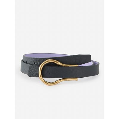 J.McLaughlin Women's Olympia Reversible Leather Belt Navy/Lilac, Size XS