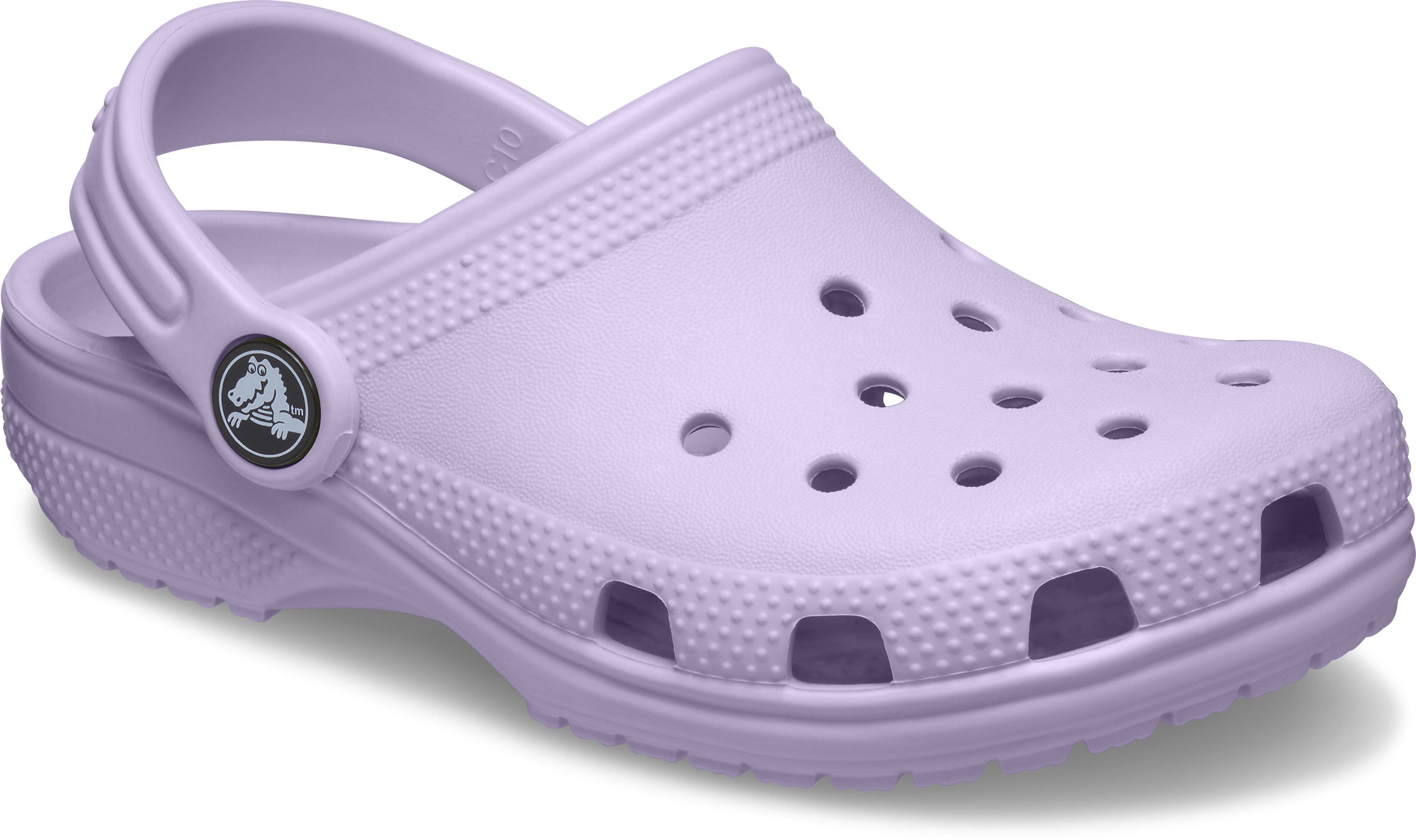 Clog CROCS "Classic K", Kinder, Gr. 38, lila (lavendel), Croslite™, unifarben, Klassisch, Schuhe, Sommerschuh, Hausschuh, Badeschuh mit schwenkbarem Fersenriemchen