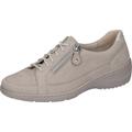Schnürschuh WALDLÄUFER "KYA", Damen, Gr. 8 (42), silber (hellgrau, silberfarben), Nubukleder, Nappaleder, sportlich, Schuhe, Freizeitschuh, Halbschuh, Komfortschuh in extrabreiter Schuhweite K