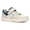 Sneaker GEOX "J PERTH BOY", Kinder, Gr. 35, beige, Synthetik, Mesh, casual, Schuhe, Retro Sneaker, Slip-On Sneaker mit Klettverschluss