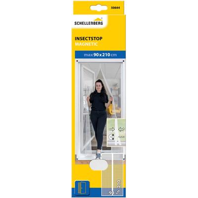 Insektenschutz-Vorhang SCHELLENBERG "Insect Stop Magnetic", Magnetvorhang für Balkontür und Terrassentür", weiß (rahmen: weiß gewebe: weiß), B:90cm H:210cm, Insektenschutzgitter, Fliegengitter ohne bohren, 90 x 210 cm oder 120 x 240 cm, weiß Image