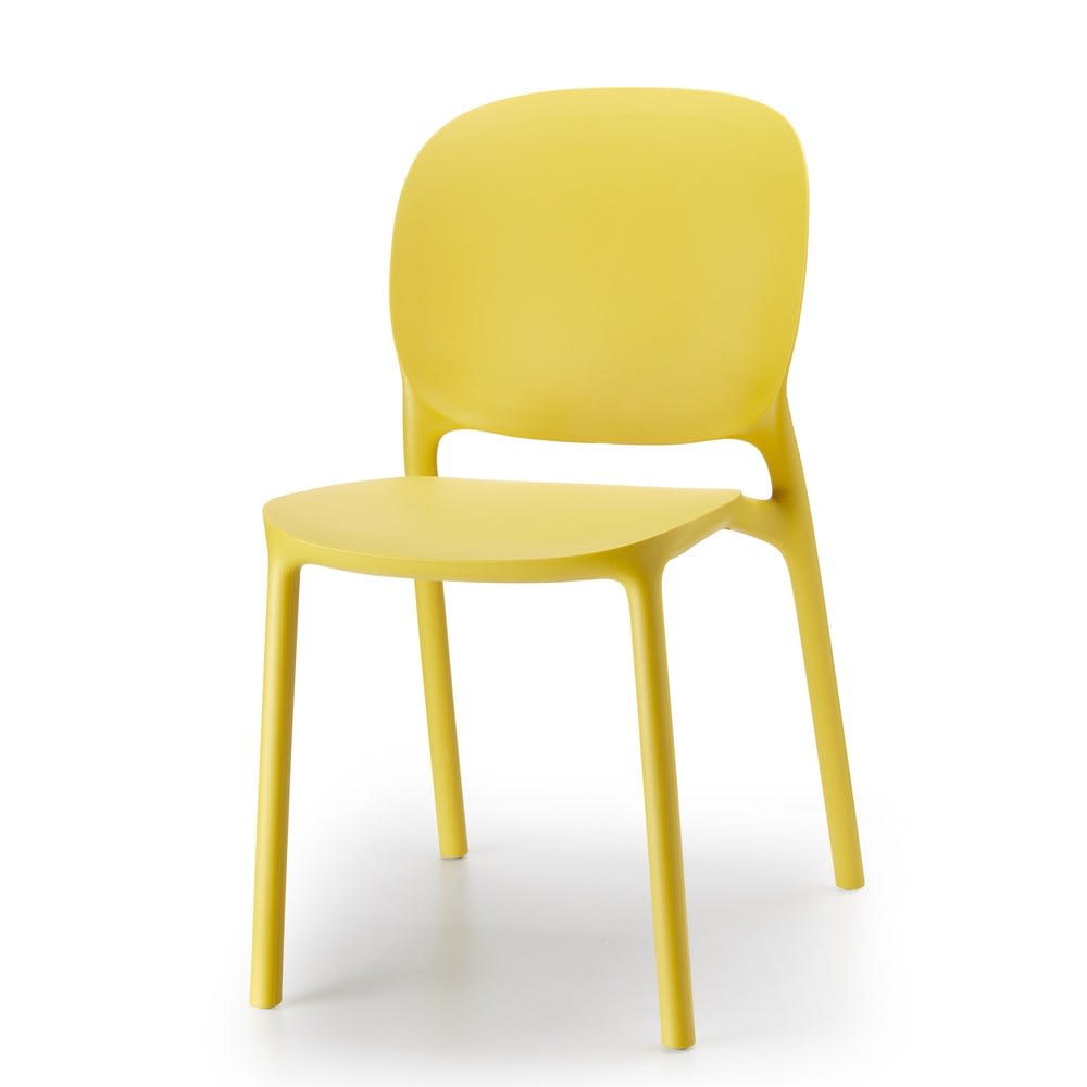 Lot de 2 chaises design en plastique jaune