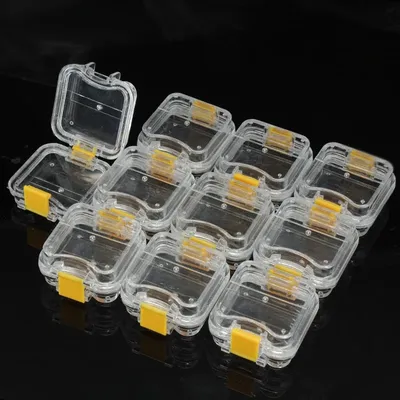 10/50pcs Bag Small Dental Crown Box With Transparent Flexible Film Inside Denture Storage Material