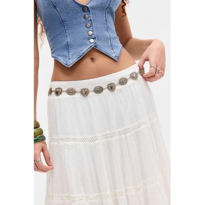 UO Western Heart Chain Belt - Gold at Urban Outfitters