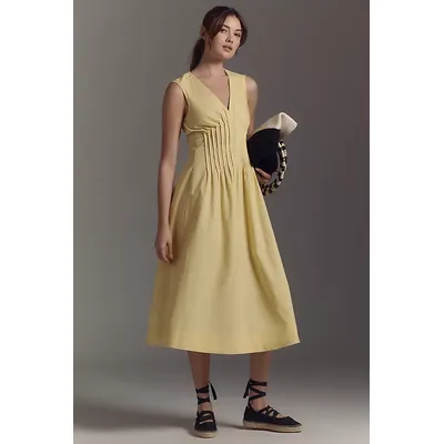 Maeve Sleeveless V-Neck Pleated Midi Dress