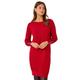 Roman Womens Button Detail Slash Neck Knitted Stretch Dress - Red - Size 18 UK | Roman Sale | Discount Designer Brands
