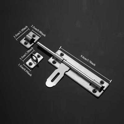 TEMU 1pc Stainless Steel Gate Latch With Padlock Hasp - Heavy-duty Security Slide Bolt Lock - Weatherproof And Rust-resistant For Secure Home Safety - Easy To Install Image