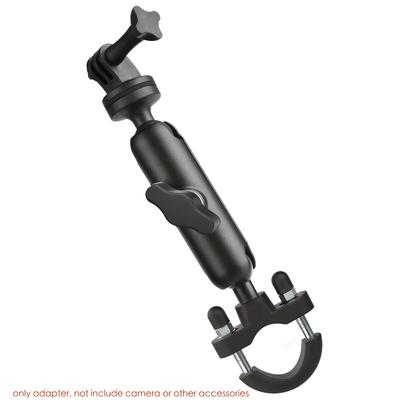 TEMU Black Motorcycle Handlebar Camera Mount - Universal Uncharged Holder For Hero & Models, Abs Material, Ideal For - 1 Image