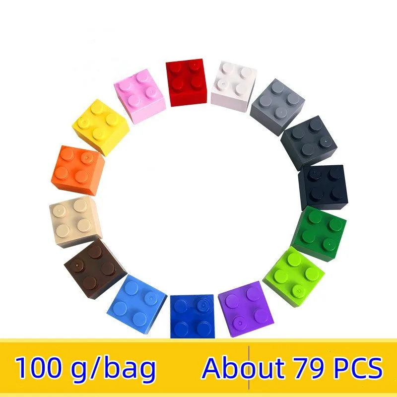 Bausteine Groß Felsen 2 * 2dots 100g 79 stücke kinder Setzen Spielzeug Kleine Partikel Kompatibel Lego Kinder weihnachten roman Geschenk Image