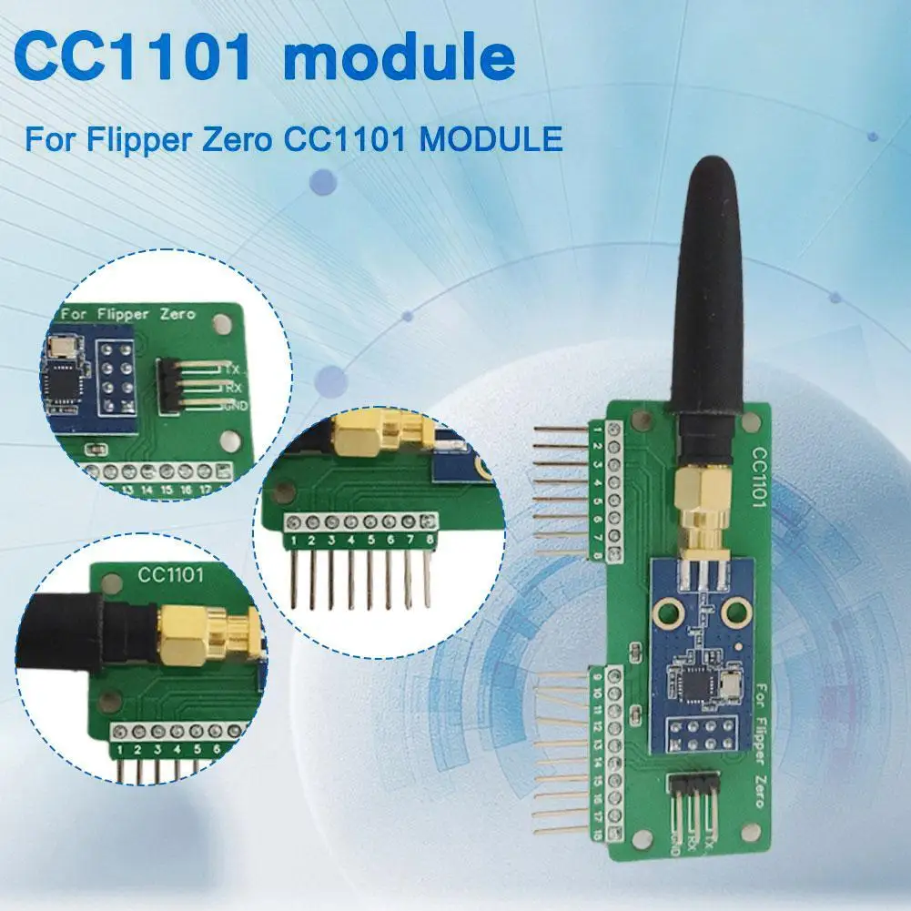 Für Flipper Zero CC1101 Modul-Entwicklungsplatine 433 MHz Sub-GHz GPIO-Antenne für Flipper Zero Externer DevBoard-Aufsatz Image