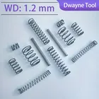 Compression Spring miniature 1.2mm Wire Dia, 6mm-22mm OD,10mm-100mm Free Length Spring Steel Extension Spring,Black,10Pcs