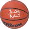 Autogramm-Basketball Wilson Authentic Series für drinnen und draußen von James Worthy, Los Angeles Lakers, mit „Big Game“-Aufschrift