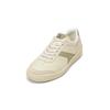Sneaker MARC O'POLO "aus edlem Rindleder", Damen, Gr. 40, sanftes weiß, sage, Obermaterial: 100% Leder (Rind), unifarben, casual, Schuhe Retrosneaker
