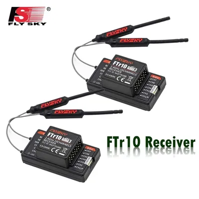 FlySky FTr10 Receiver 2.4G 10CH Two-Way Dual Antenna for Airplane glider helicopter multi-axis