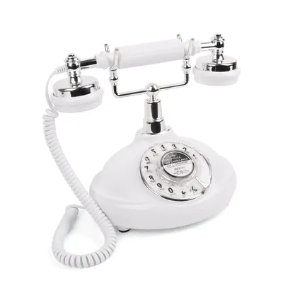 Desk Telephone Rotary Dial Telephone Vintage Design Phone Landline Phone for Anniversary
