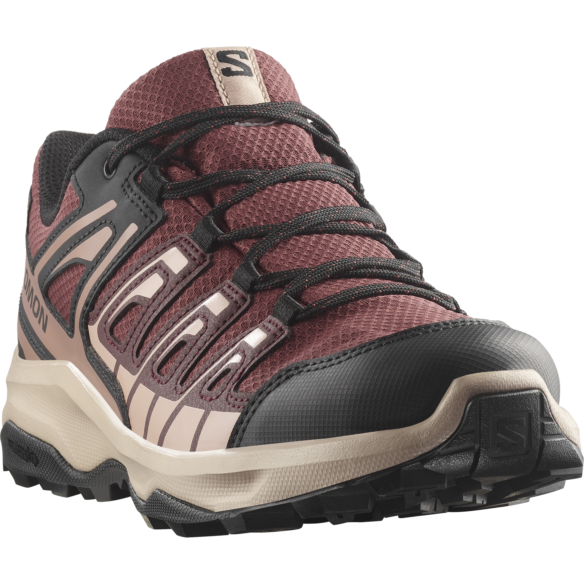 Wanderschuh SALOMON "EXTEGRA GTX W", Damen, Gr. 39, rosa (henna, rum raisin, mahogany rose), Synthetik, Textil, Schuhe Wanderschuh, wasserdicht, Topseller