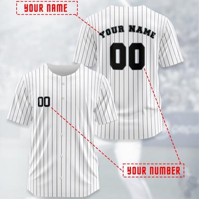 TEMU Custom Baseball Jersey For Men, Polyester 100% Knit Fabric, Breathable & Fade Resistant, Regular Fit With Button Closure, All-, For Sports, Training, Casual Wear - Spring/summer/fall Image