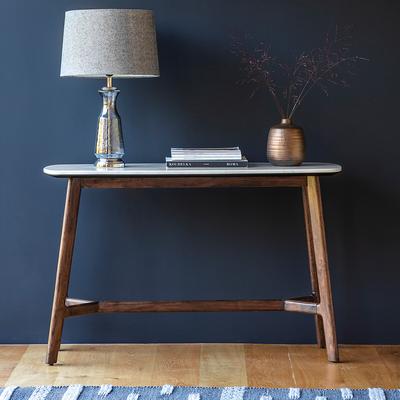 Dhuburi Marble & Walnut Console Table