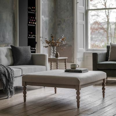 Ames Oak Coffee Table with Pompom Legs