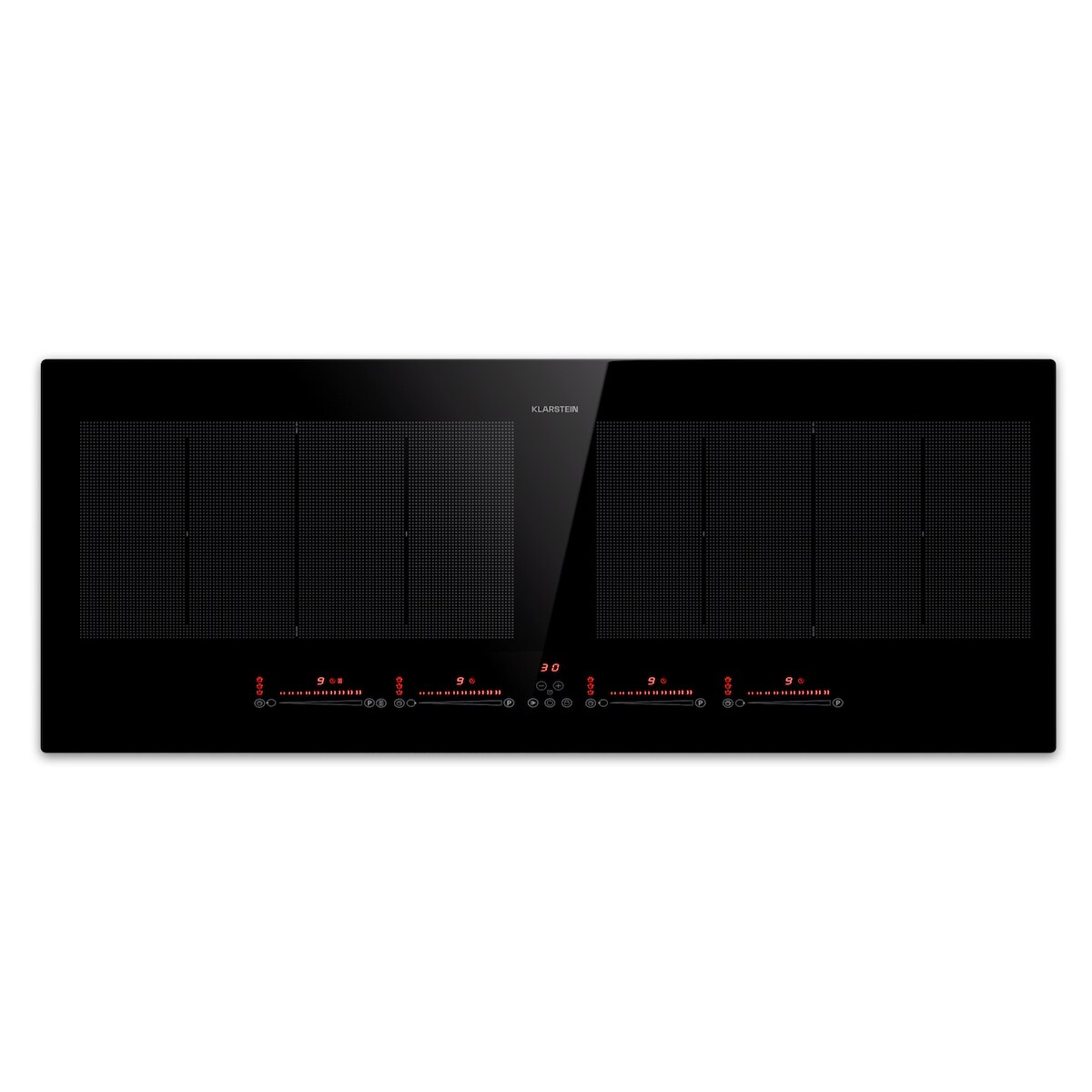 Klarstein Masterzone 90 Slim Flex Induktionskochfeld Einbau 4 Kochzonen 2 Flex-Zonen ThermoBoost Smart Flex Technology max. 7200 Watt Schwarz Image