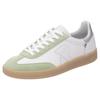 Sneaker RIEKER SPORT "San Diego", Damen, Gr. 40, grün (weiß, mint), Leder, Veloursleder, sportlich, Schuhe, Retro-Sneaker, Freizeitschuh, Halbschuh mit herausnehmbarem Fußbett