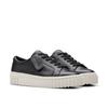 Schnürschuh CLARKS "Mayhill Walk", Damen, Gr. 38, schwarz (schwarz leather), Leder, casual, Schuhe, Sneaker, Plateausneaker mit modischer Laufsohle
