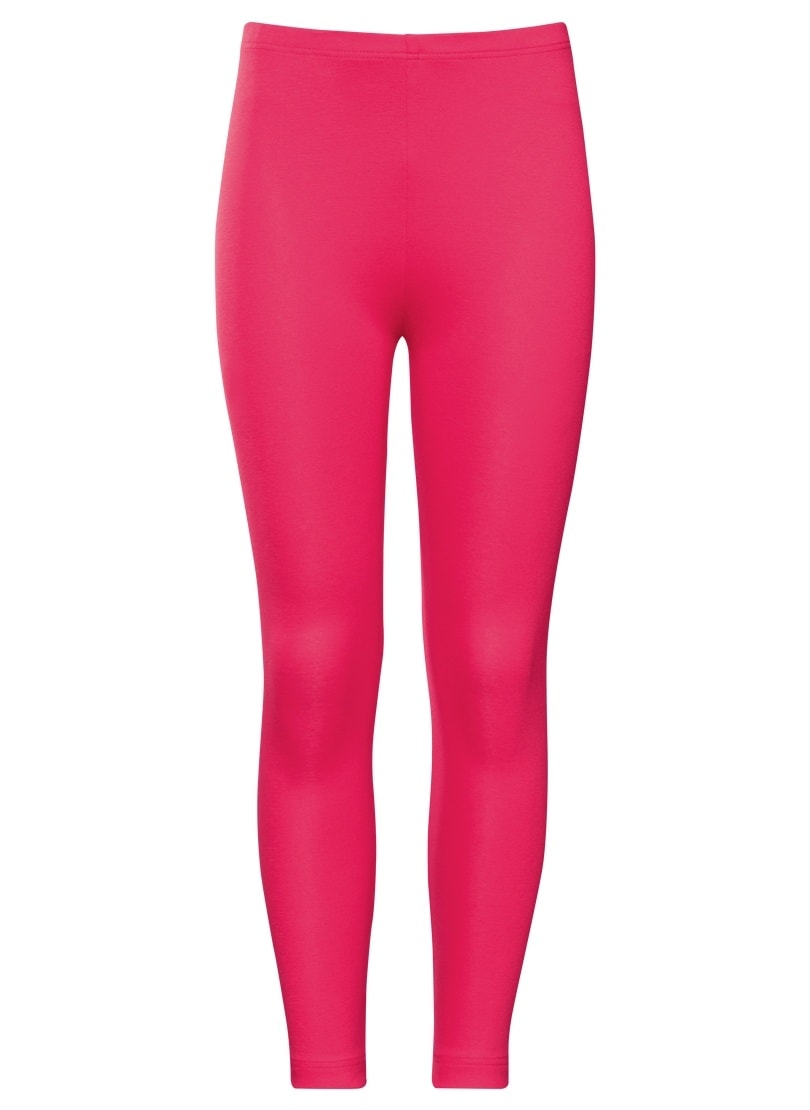 Leggings TRIGEMA "TRIGEMA Leggings aus Baumwolle/Elastan", Kinder, Gr. 92, Normalgrößen, orange (koralle), 95% Baumwolle, 5% Elastan, Hosen Image