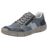 Sneaker RIEKER, Herren, Gr. 47, blau (blau kombiniert), Leder, kontrastfarbene Details, Basic, Schuhe, Schnürschuh, Halbschuh, Freizeitschuh mit Reißverschluss