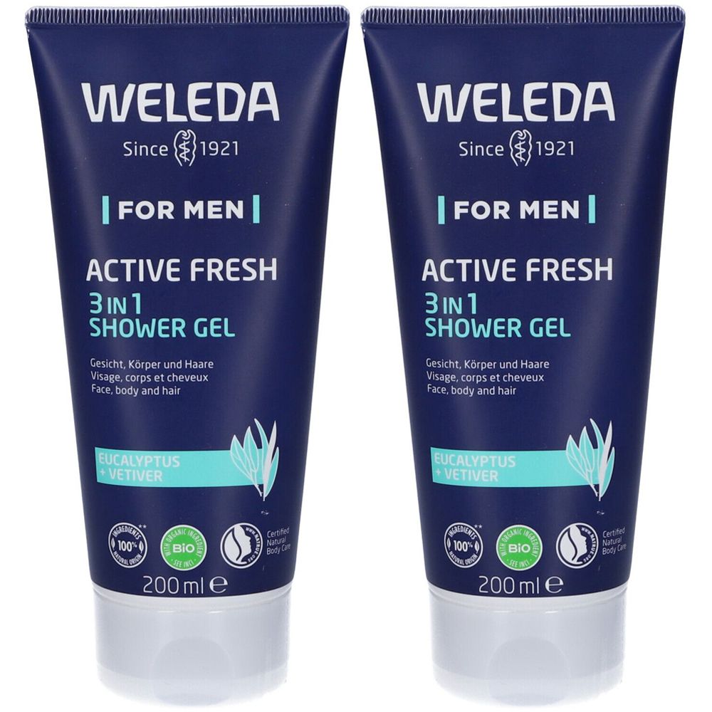 Weleda For Men Gel Doccia 3-in-1 Active Fresh 2x200 ml doccia